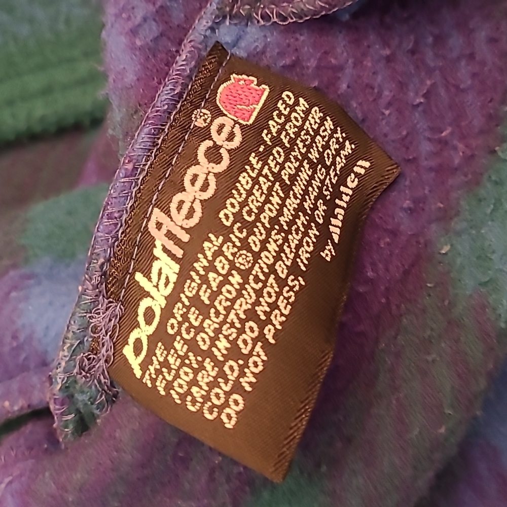 EUC VTG Aqua Sheen 100% Dacron Dupont Polyester Blue Purple and Green Plaid - Picture 7 of 11